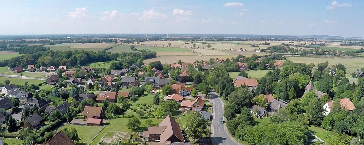 Luftbild der Gemeinde Heuerßen